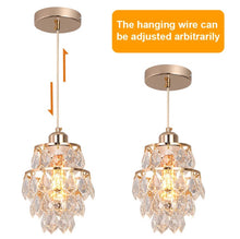 Load image into Gallery viewer, Crystal Gold Chandelier Pendant Light Ceiling Light Height Adjustable E27
