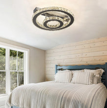 Load image into Gallery viewer, Crystal LED Silver Ceiling Light Chandelier Dimmable with Remote Control 40cm
