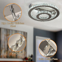 Load image into Gallery viewer, Crystal LED Silver Ceiling Light Chandelier Dimmable with Remote Control 40cm
