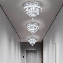 Load image into Gallery viewer, LED Crystal Silver Chandelier Ceiling Light Pendant Light Cold White 30x25cm
