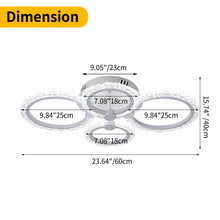 Load image into Gallery viewer, LED Ceiling Light White Flush Mount Light 4 Rings Modern Chandelier 60cm Cold White
