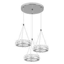 Load image into Gallery viewer, Crystal Silver Chandelier LED Ceiling Lights Pendant Light Changeable 30W
