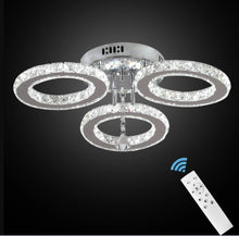 Load image into Gallery viewer, LED Ceiling Light Silver Dimmable Crystal Chandelier with Remote Control 3/5 Rings
