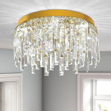 Load image into Gallery viewer, LED Crystal Chandelier Ceiling Light Pendant Light Gold 40/50cm 3 Color Lights
