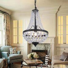 Load image into Gallery viewer, Crystal Chandelier Ceiling Light Pendant Light Gold/Black Height Adjustable E27

