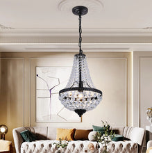 Load image into Gallery viewer, Crystal Chandelier Ceiling Light Pendant Light Gold/Black Height Adjustable E27
