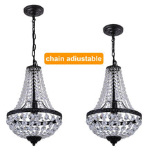Load image into Gallery viewer, Crystal Chandelier Ceiling Light Pendant Light Gold/Black Height Adjustable E27
