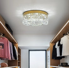 Load image into Gallery viewer, LED Ceiling Light Crystal Gold Chandelier Pendant Light 3 Color Lights 40/50cm
