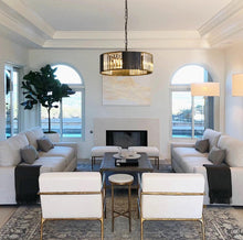 Load image into Gallery viewer, Crystal Chandelier Black Ceiling Pendant Lighting 5 x E12
