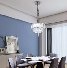 Load image into Gallery viewer, Crystal Pendant Light Silver Ceiling Light LED Chandelier 3 Color Lights
