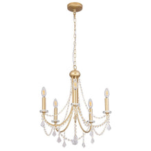 Load image into Gallery viewer, Crystal Chandelier 5-Lights Ceiling Light Pendant Lighting Fixture Lamp Gold
