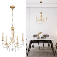 Load image into Gallery viewer, Crystal Chandelier 5-Lights Ceiling Light Pendant Lighting Fixture Lamp Gold
