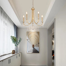 Load image into Gallery viewer, Crystal Chandelier 5-Lights Ceiling Light Pendant Lighting Fixture Lamp Gold
