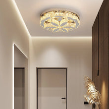 Load image into Gallery viewer, Crystal LED Ceiling Light Chandelier Silver Dimmable with Remote Control 50x14cm
