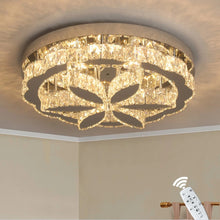 Load image into Gallery viewer, Crystal LED Ceiling Light Chandelier Silver Dimmable with Remote Control 50x14cm

