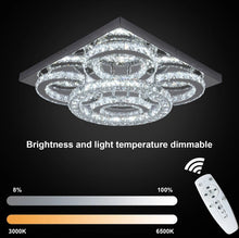 Load image into Gallery viewer, Crystal Chandelier LED Ceiling Light Silver Dimmable 5 Lights with Remote Control 40.5cm
