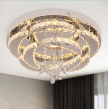 Load image into Gallery viewer, Dimmable Crystal Gold/Silver Ceiling Light Chandelier with Remote Control 50x24cm
