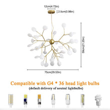 Load image into Gallery viewer, Modern Firefly Pendant Light Gold LED Chandelier Ceiling Light 36-lights
