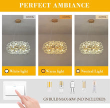 Load image into Gallery viewer, Modern Chandelier LED Pendant Light Crystal Ceiling Light Gold
