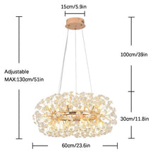 Load image into Gallery viewer, Modern Chandelier LED Pendant Light Crystal Ceiling Light Gold
