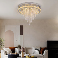 Load image into Gallery viewer, Crystal Chandelier Dimmable LED Ceiling Light Remote Control Silver 50cm
