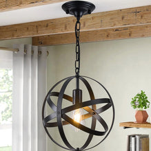 Load image into Gallery viewer, Black Industrial Ceiling Pendant Light 1Way 30cm Metal E27
