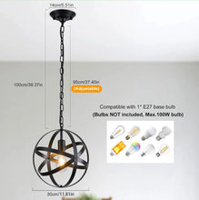 Load image into Gallery viewer, Black Industrial Ceiling Pendant Light 1Way 30cm Metal E27
