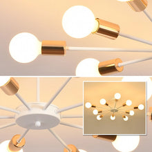 Load image into Gallery viewer, Modern Chandelier 10Lights Semi Flush Mount Ceiling Light White/Black 70cm
