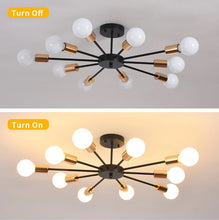 Load image into Gallery viewer, Modern Chandelier 10Lights Semi Flush Mount Ceiling Light White/Black 70cm
