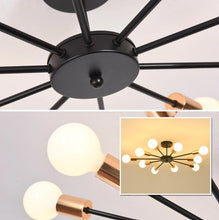 Load image into Gallery viewer, Modern Chandelier 10Lights Semi Flush Mount Ceiling Light White/Black 70cm
