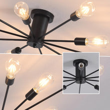 Load image into Gallery viewer, Industrial Ceiling Light Mid Century Sputnik Chandelier 10 Lights Black 87cm

