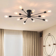 Load image into Gallery viewer, Industrial Ceiling Light Mid Century Sputnik Chandelier 10 Lights Black 87cm
