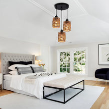 Load image into Gallery viewer, Pendant Chandelier Boho 3 Light Ceiling Light E27 Adjustable Black and Brown

