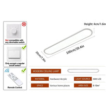 Load image into Gallery viewer, LED Ceiling Light Ultra Thin Low Profile Modern Black/White 100cm Dimmable 3 Color Lights
