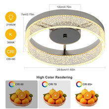 Load image into Gallery viewer, Modern LED Flush Ceiling Light Silver 20W Warm White 29.6cm
