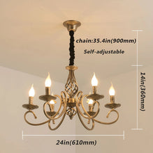 Load image into Gallery viewer, Vintage Chandelier 6/8 Light Pendant Light Bronze E14 Metal

