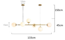 Load image into Gallery viewer, Glass Chandelier E27 Gold and Matte White 6/8 Lights
