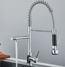 Load image into Gallery viewer, Pull-Down Kitchen Tap Chrome Finish  Swivel Spout Mixer Tap Dual Spout Faucet
