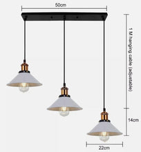 Load image into Gallery viewer, Retro Chandelier Pendant Lamp Industrial Hanging Lamp Metal Ceiling Lamp E27 Base White
