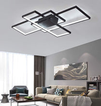 Load image into Gallery viewer, LED Ceiling Lamp Modern Square Integrated LED 40W Cool White 6000K 90cm Black/White Chandelier
