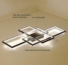 Load image into Gallery viewer, LED Ceiling Lamp Modern Square Integrated LED 40W Cool White 6000K 90cm Black/White Chandelier
