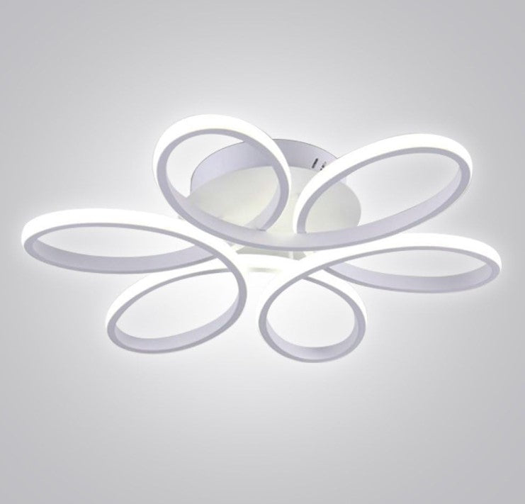 LED Ceiling Light White 3 Color Lights Elegant Flower Design Semi Flush Mount 50cm