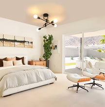 Load image into Gallery viewer, Ceiling Light Semi Flush Mount E27 4-Light Black and Gold/Black Modern Chandelier
