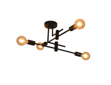 Load image into Gallery viewer, Ceiling Light Semi Flush Mount E27 4-Light Black and Gold/Black Modern Chandelier
