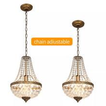 Load image into Gallery viewer, Crystal Chandelier Ceiling Light Pendant Light Gold/Black Height Adjustable E27
