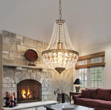 Load image into Gallery viewer, Crystal Chandelier Ceiling Light Pendant Light Gold/Black Height Adjustable E27
