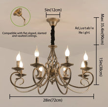 Load image into Gallery viewer, Vintage Chandelier 6/8 Light Pendant Light Bronze E14 Metal
