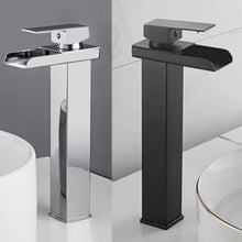 Load image into Gallery viewer, Single Lever Basin Taps Waterfall Taps Brass Single Hole Basin Tap Chrome/Black
