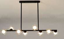 Load image into Gallery viewer, Chandelier Nordic Modern Simple Bubble Ball Long Strip Chandeliers Minimalist Creative Hanging Lights 8 Head Black

