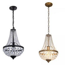 Load image into Gallery viewer, Crystal Chandelier Ceiling Light Pendant Light Gold/Black Height Adjustable E27
